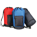 Rear Zippered Drawstring Mesh Backpack